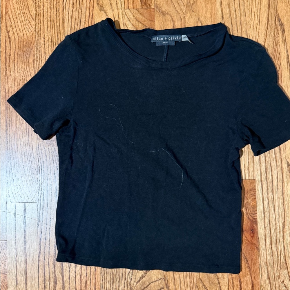 Alice + Olivia Black Baby Tee